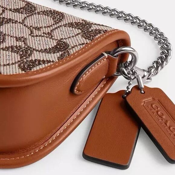 NWT Coach Limited Swinger 20 In Crystal Signature Jacquard Shoulder Bag CW568 - Picture 14 of 16